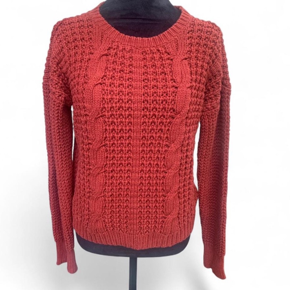 Cupio Rust Colored Cable Knit Sweater - image 4